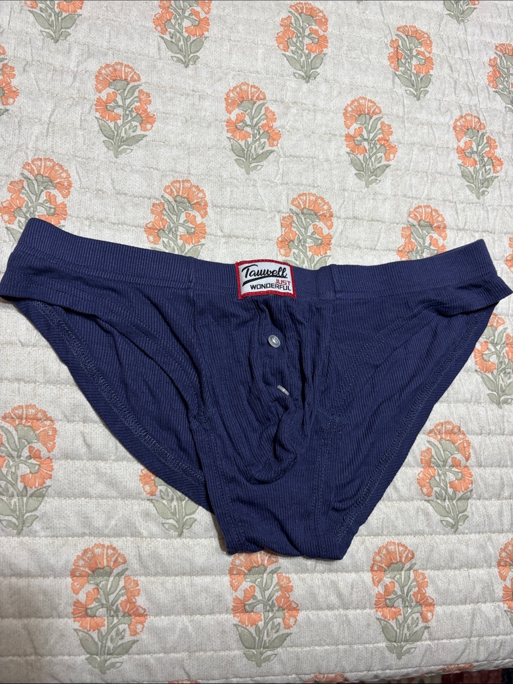 Townsell Navy Ribbed Men’s Briefs with Front Fly